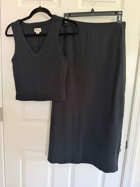 Upwest 2 piece midi skirt and cropped top Ribbed